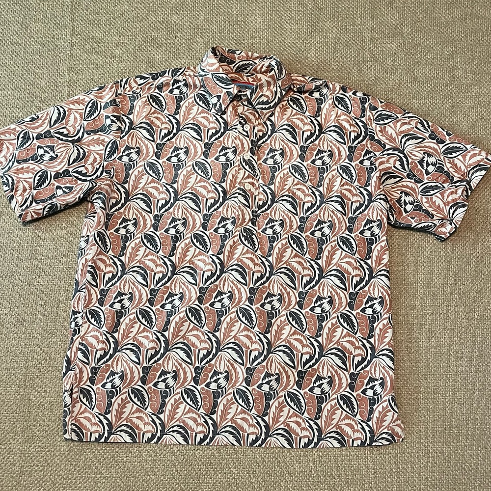 Reyn Spooner Shirt Mens M Reverse Print Hawaiian AlohaPullover Cotton USA Floral